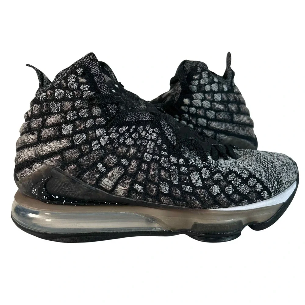 Nike LeBron 17 Black White Grey Basketball Shoes BQ3177-002 Mens 7.5